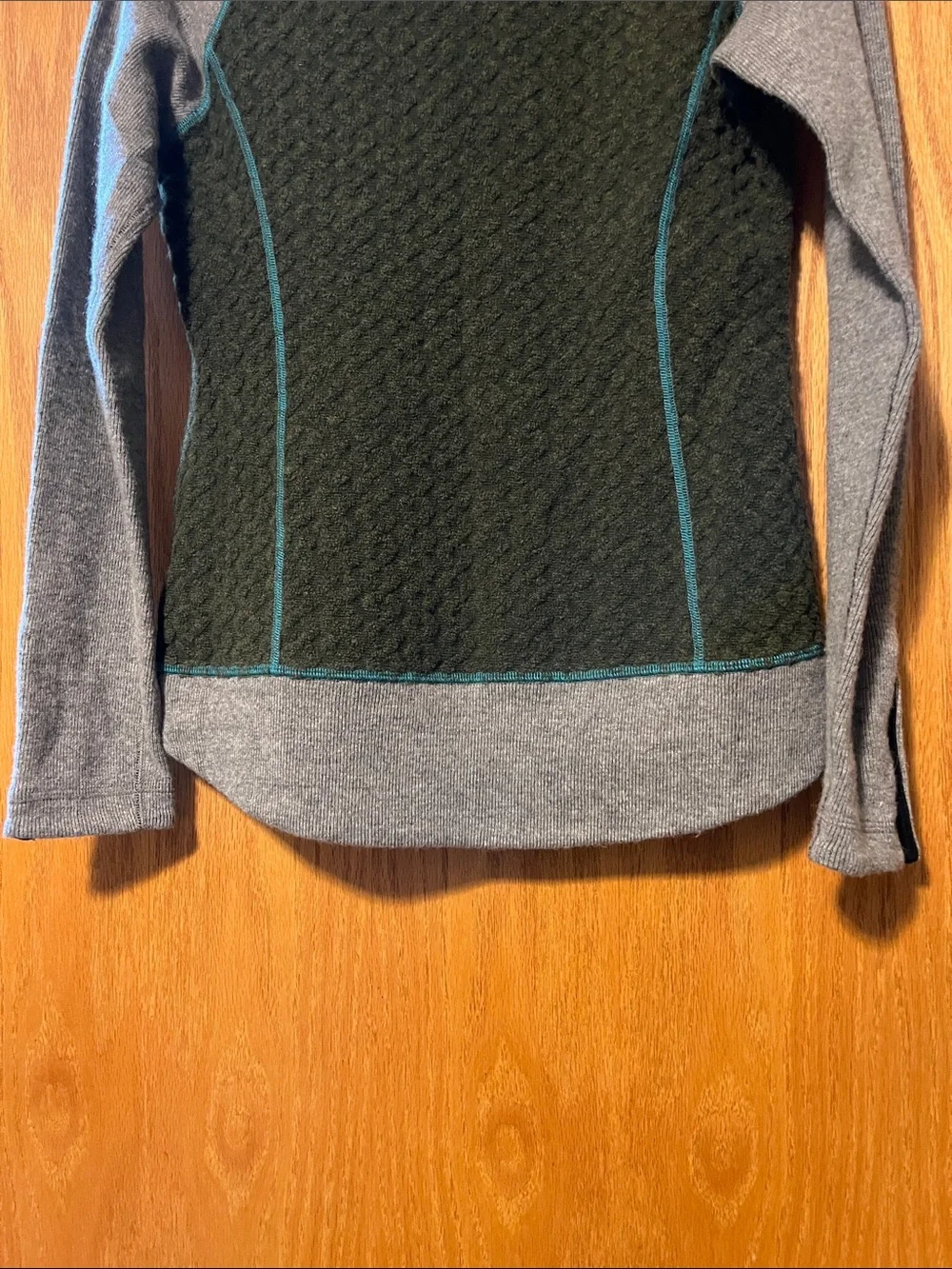Prana Olive Green & Gray Women's Crewneck Sweater